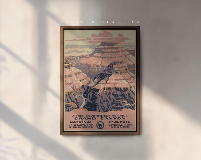 Vintage Grand Canyon National Park Poster, reprint.