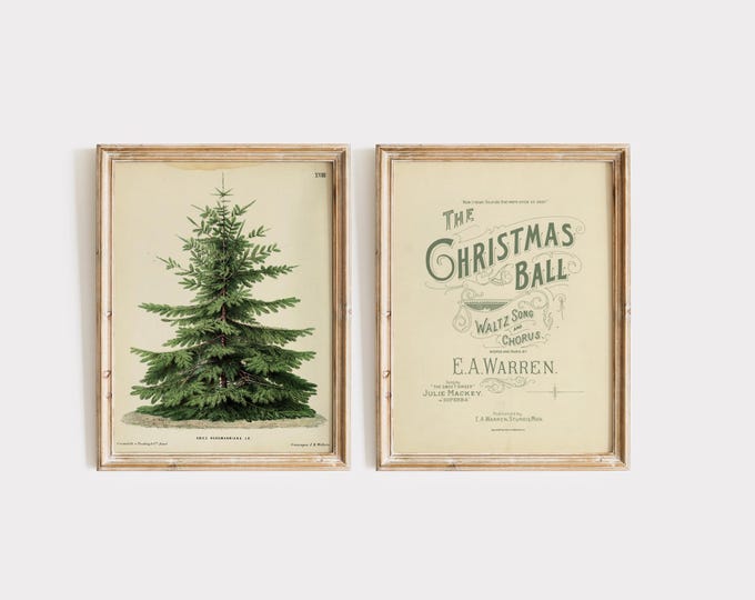 Vintage Christmas Art Prints, A Curated Set