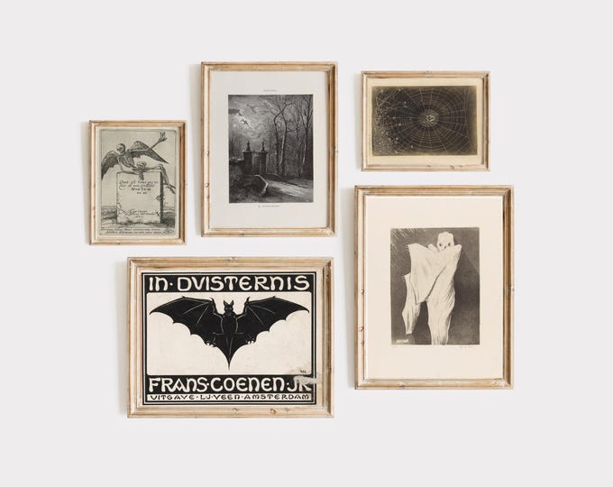 Vintage Gothic Halloween Prints, Curated and Printed by the Poet and The Piper