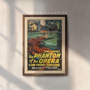 Das Phantom der Oper Poster Film Poster | Vintage Stille Horror Kunst | Lon Chaney Gothic Dekor | Klassische Kino-Horror-Galeriewandkunst