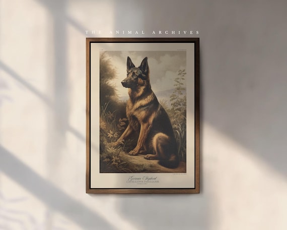 The Black and Tan German Shepherd Art Print, by the Poet and The Piper