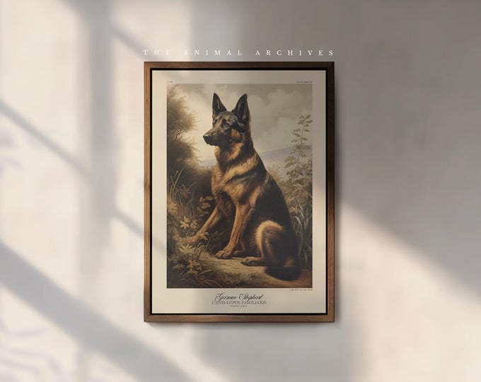 The Black and Tan German Shepherd Art Print, by the Poet and The Piper