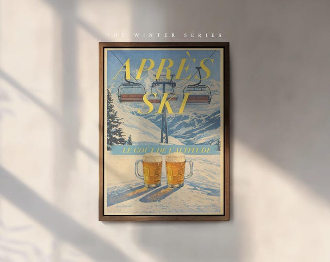 Classic Après Ski Print – Vintage Style Winter Sports Poster,  Winter Series Print 007
