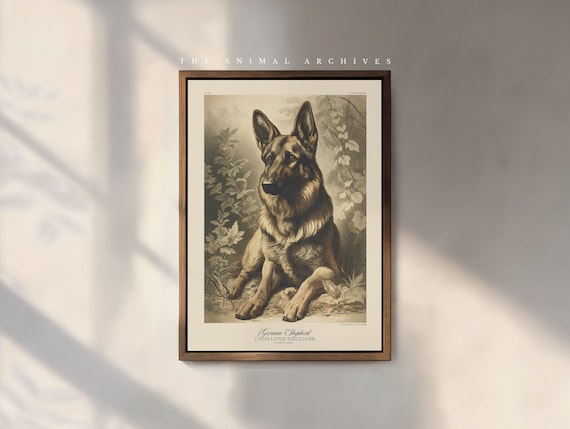 The German Shepherd Art Print, by the Poet and The Piper