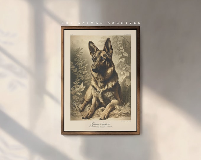 The German Shepherd Art Print, by the Poet and The Piper