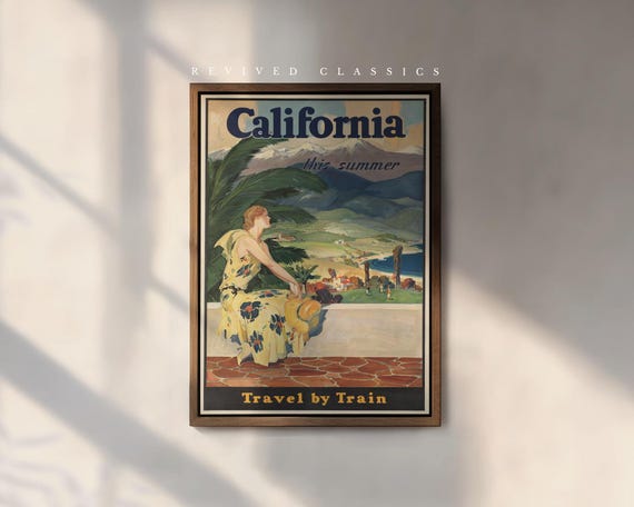 Vintage California Travel Poster, reprint.