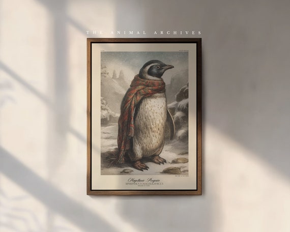 The Magellanic Penguin A Christmas Art Print, by the Poet and The Piper