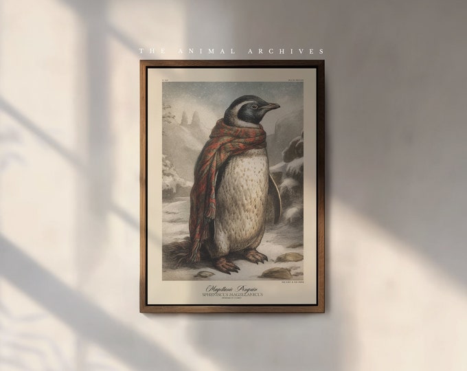 The Magellanic Penguin A Christmas Art Print, by the Poet and The Piper