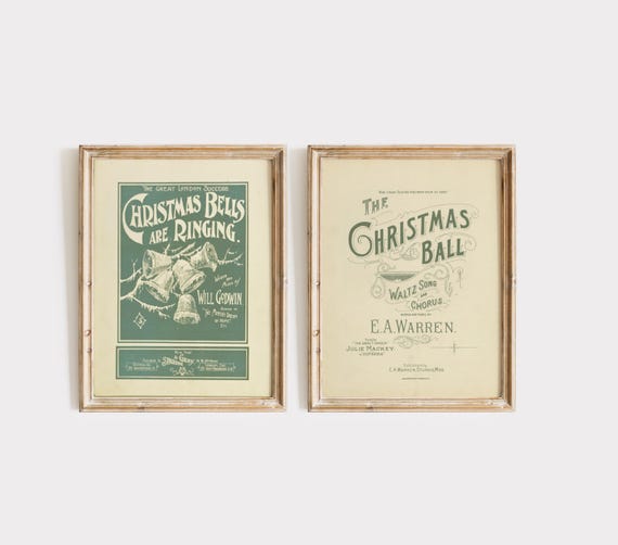 Vintage Christmas Art Prints, A Curated Set
