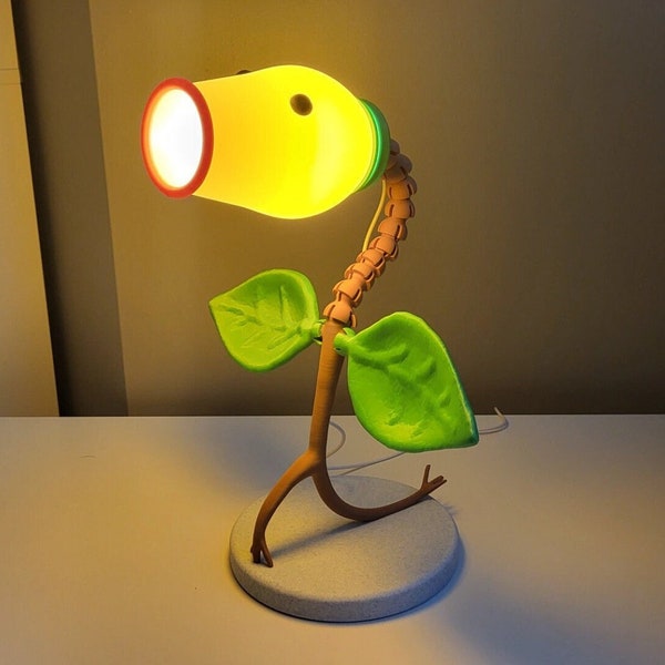 Articulated Bellsprout LED Desk Lamp 3D Printed Pokemon Statue Figure Model Decor Bedroom Table Light Lighting Lantern Living Room Geek