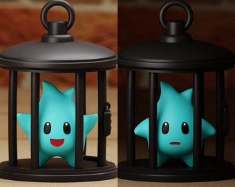 Lumalee in a cage from the Mario Movie Colour 3D Printed Diorama Figure Statue Ornament - Different Sizes - Coloured or White