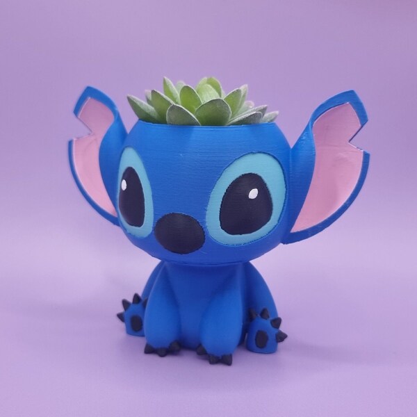 Disney Stitch Pen holder Desk Tidy Plant Flower Succulent Pot Lilo and Stitch Planter - 10cm Height - Unpainted and Primed