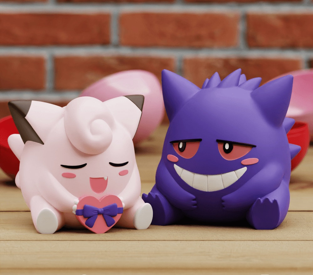 Gengar & Clefairy Couples His and Hers 3D Printed Pokemon Love Heart  Valentines Anniversary Gift Statue Figure Model Painted or Unpainted - Etsy