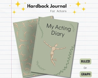 ACTOR Hard Backed Diary Journal| Sage Green Notebook| Acting Stationary| Gifts for Actors| Actor Planner | Cute Theatre Gifts