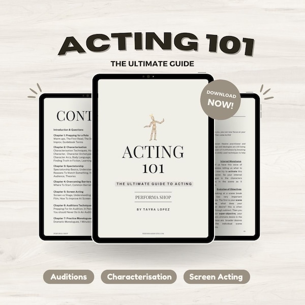 Acting 101 Guidebook| Drama Resources| Acting Student Books| Acting E-Book| Drama Journal| Acting for Beginners | Self Help E-book