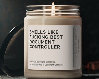 Document controller Candle Gift Funny Smells Like Best Document controller  Scented Soy Wax Vegan Candle 9oz Candle Gift For Friend