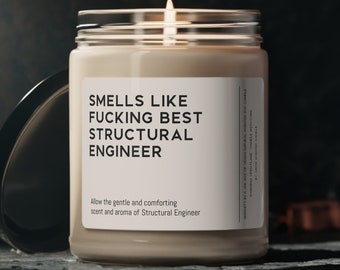 Structural Engineer Candle Gift Funny Smells Like Structural Engineering Souvenir Scented Soy Wax Vegan Candle 9oz Candle Gift For Friend