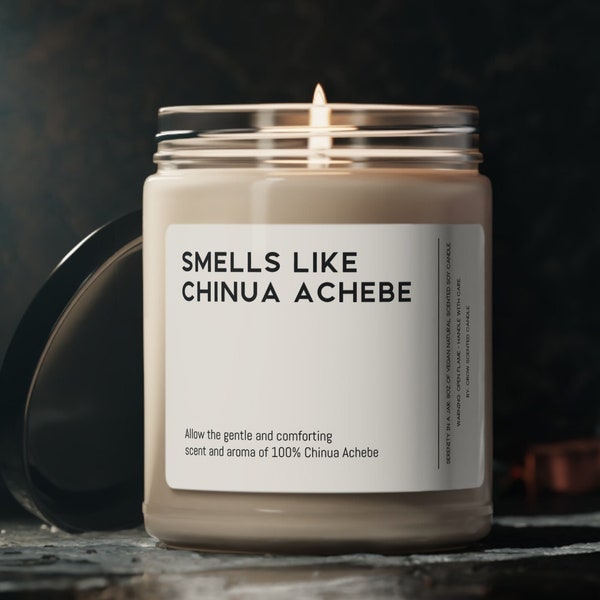 Smells Like  Chinua Achebe Candle Scented Soy Wax Candle 9oz  Chinua Achebe modern African literature magnum opus, Things Fall Apar
