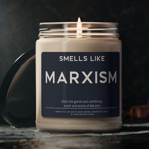 Marxism Candle Smells Like Marxist philosophy Scented Soy Wax Candle 9oz Candle Gift For Marxist Karl Marx Friedrich Engels