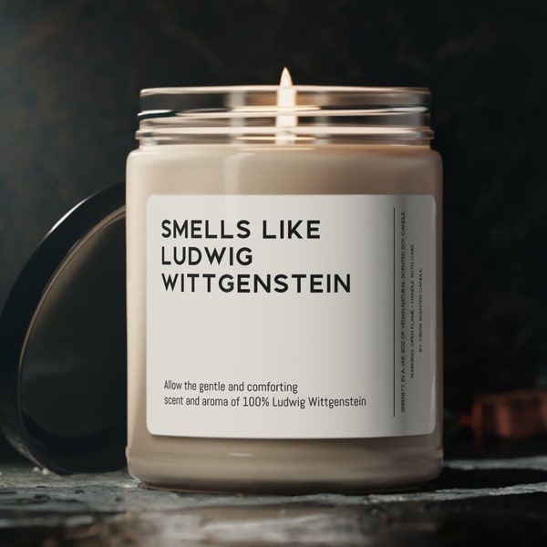 Smells Like Ludwig Wittgenstein Candle Scented Soy Wax Candle 9oz Western philosophy Ludwig Wittgenstein CAndle Gift
