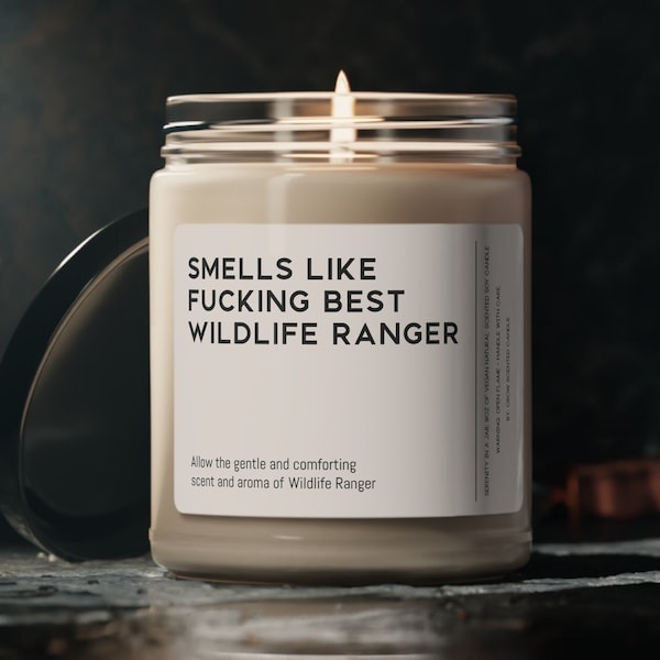 Wildlife Ranger Candle Gift Funny Smells Like Best Wildlife Ranger Scented Soy Wax Vegan Candle 9oz Candle Gift For Friend
