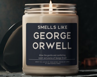 George Orwell Candle Author 1984 Smells Like George Orwell Scented Soy Wax Candle 9oz Candle Gift For George Orwell Books