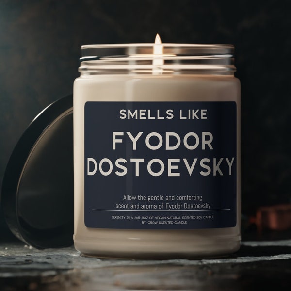 Fyodor Dostoevsky Candle Russian Writer Smells Like Fyodor Dostoevsky Scented Soy Wax Candle 9oz Candle Gift For Author Novelist