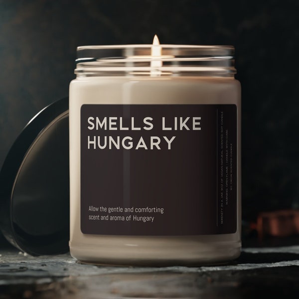 Hungary Candle Gift Funny Smells Like Hungary Scented Soy Wax Candle 9oz Candle Gift For Friend