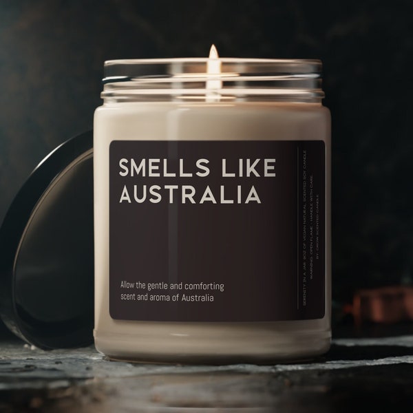 Smells Like Australia Candle Gift Funny Smells Like Australia Scented Soy Wax Candle 9oz Candle Gift For Friend