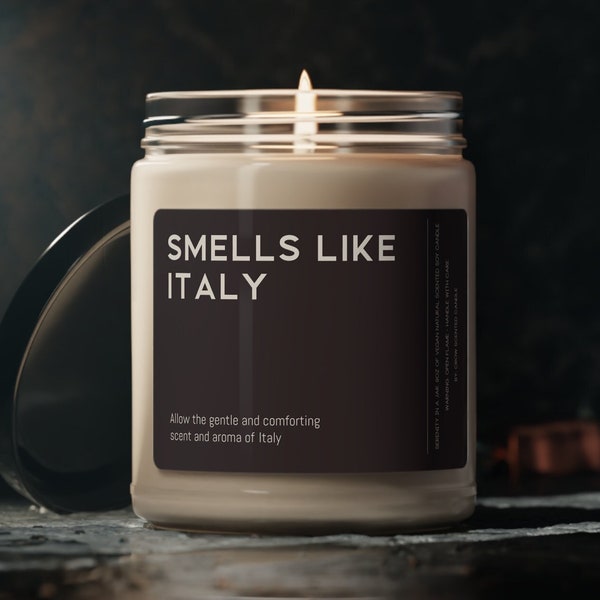 Italy Candle Gift Funny Smells Like Italy rome Scented Soy Wax Candle 9oz Candle Gift For Friend