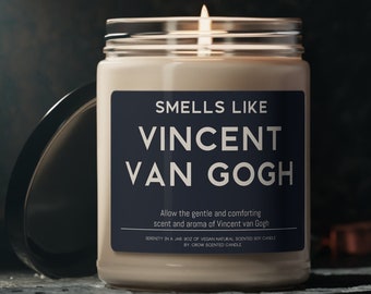 Le cadeau de peintre de bougies Van Gogh sent comme Vincent Van Gogh Bougie de cire de soja parfumée 9oz Cadeau de bougie pour les fans amoureux de Van Gogh