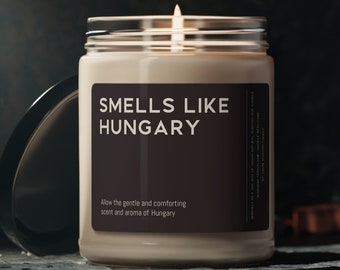 Hungary Candle Gift Funny Smells Like Hungary Scented Soy Wax Candle 9oz Candle Gift For Friend