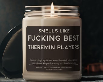 Theremin Player Candle Gift Funny Smells Like Theremin Player  Scented Soy Wax Candle 9oz Candle Gift For Theremin Player  Friend