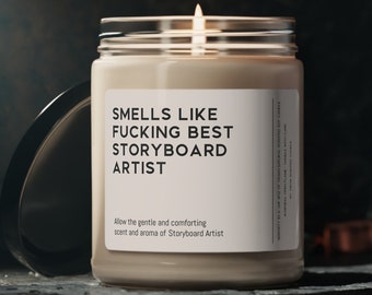 Storyboard Artist Candle Gift Funny Smells Like Storyboard Artist Souvenir Scented Soy Wax Vegan Candle 9oz Candle Gift For Friend