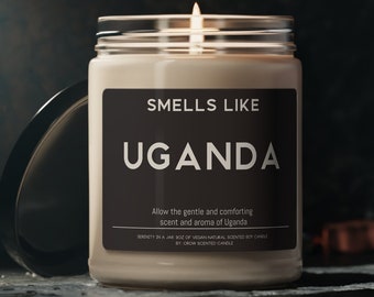 Uganda Candle Gift Funny Smells Like Uganda Scented Soy Wax Candle 9oz Candle Gift For Friend