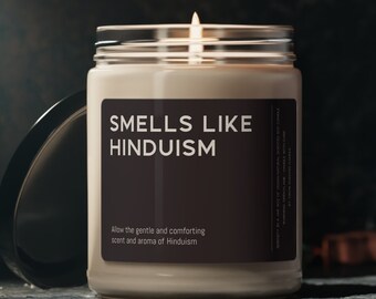 Smells Like Hinduism Candle Hindu Gift Funny Smells Like Hinduism Scented Soy Wax Candle 9oz Candle Gift For Friend