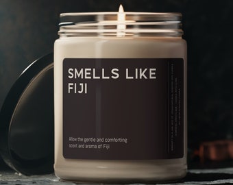 Smells Like Fiji Candle Fiji Island Gift Funny Smells Like Fiji Scented Soy Wax Candle 9oz Candle Gift For Friend