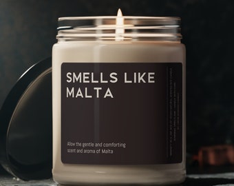 Malta Candle Gift Funny Smells Like Malta Scented Soy Wax Candle 9oz Candle Gift For Friend