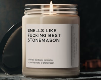 Stonemason Candle Gift Funny Smells Like Stone mason Souvenir Scented Soy Wax Vegan Candle 9oz Candle Gift For Friend