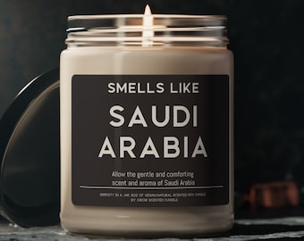 Saudi Arabia Candle Gift Funny Smells Like Saudi Arabia Scented Soy Wax Candle 9oz Candle Gift For Friend