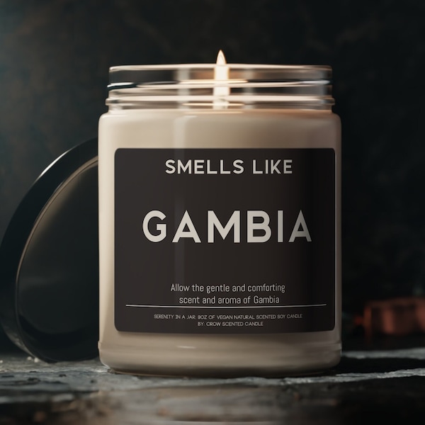 Geruchs-wie Gambia-Kerze-Geschenk Lustige riecht wie Gambia-duftende Sojawachs-Kerze 9oz Kerze-Geschenk für Freund