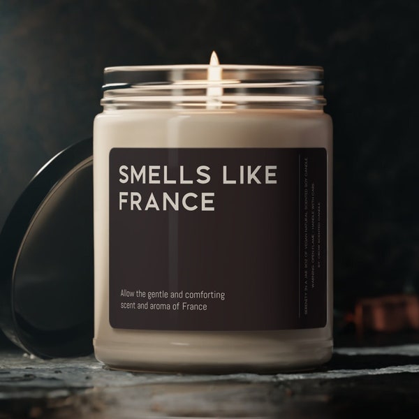 France Candle French Paris Gift Funny Smells Like  Scented Soy Wax Candle 9oz Candle Gift For Friend