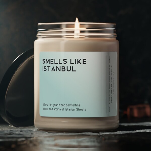 Istanbul Candle Smells Like Istanbul Travel Visit Souvenir Gift City Scented Soy Wax Candle 9oz Candle Gift For Traveler Turkey Turkiye