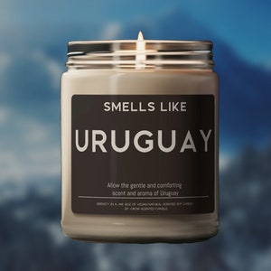 Uruguay Candle Gift Souvenir South America Smells Like Uruguay Scented Soy Wax Candle 9oz Candle Gift For Friend
