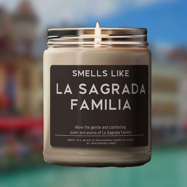 La Sagrada Familia Candle Spain Gift Souvenir Smells Like Basílica de la Sagrada Família Scented Soy Wax Candle 9oz Candle Gift For Friend