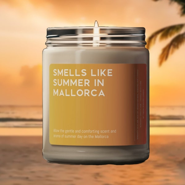 Smells Like Mallorca Candle Majorc Spain Gift Funny Smells Like Mallorca Souvenir Scented Soy Wax Candle 9oz Candle Gift For Friend