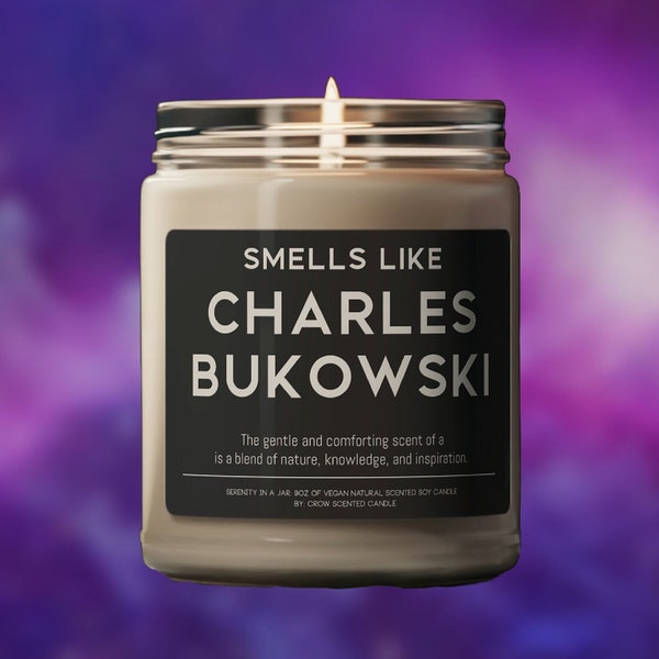 Charles Bukowski Candle Smells Like Charles Bukowski Scented Soy Wax Candle 9oz Candle Gift For Author Vintage