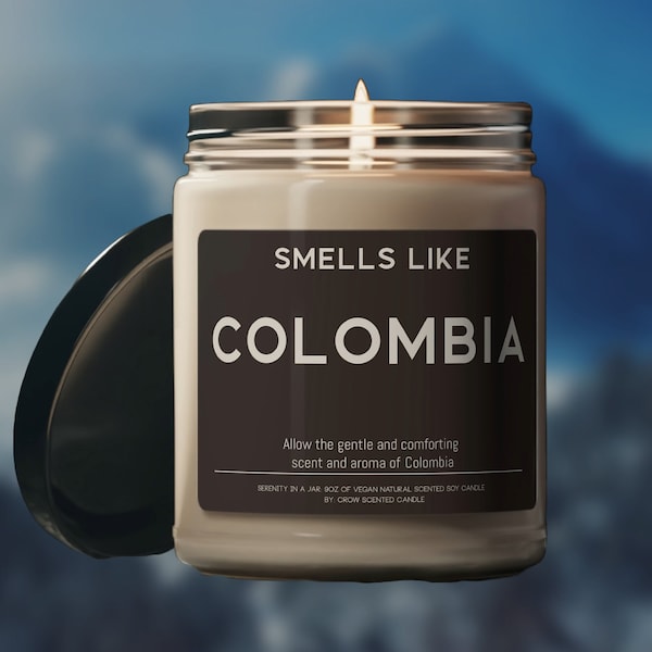 Colombia Candle Gift Souvenir South America Smells Like Colombia Scented Soy Wax Candle 9oz Candle Gift For Friend