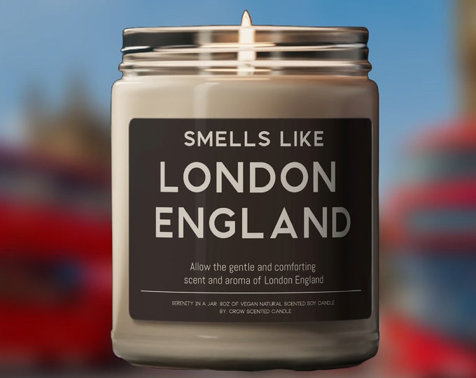 London England Candle Smells Like London England Scented Soy Wax Candle 9oz Candle Gift for Traveler Visit Souvenir UK