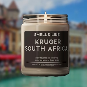Kruger National Park Candle Smells Like South Africa Scented Soy Wax Candle 9oz Candle Gift for Traveler Visit Souvenir
